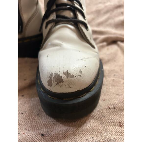 Dr Doc Martens Jadon 5 Women's White Platform Combat Boots Punk Goth Y2K Grunge - Picture 3 of 8